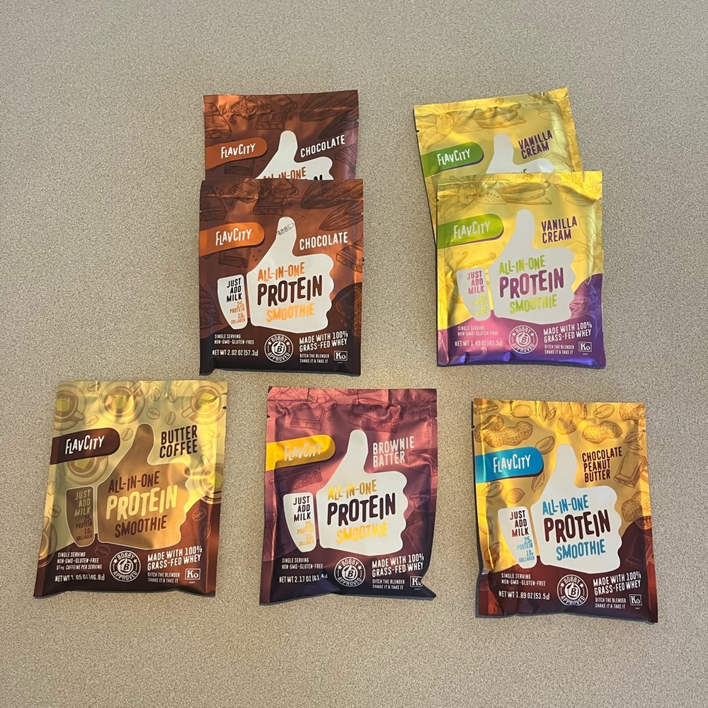 FlavCity Plant Based Protein - Single Serve, Variety of Flavors